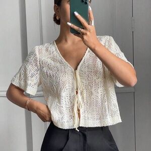 Elegant Cream Lace Top